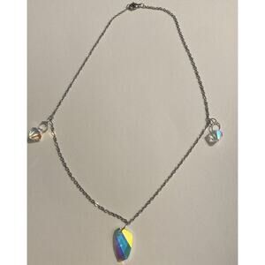 silver necklace women Crystal Charms Sparkle